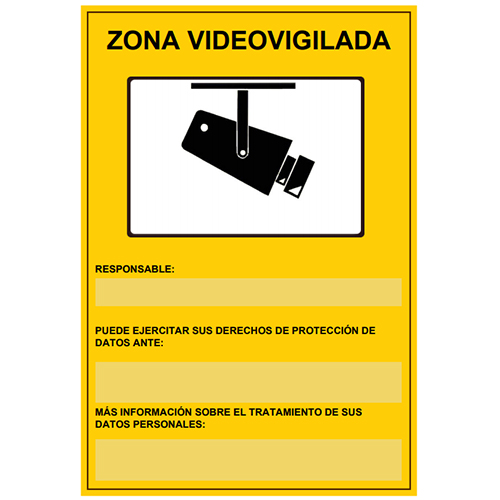 PLACA/CARTEL DE ZONA VIDEOVIGILANCIA BSC00837